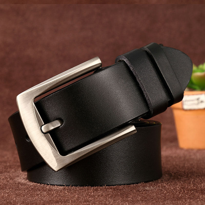 Wholesale Genuine leather belt men' s pin buckle youth retro casual jeans